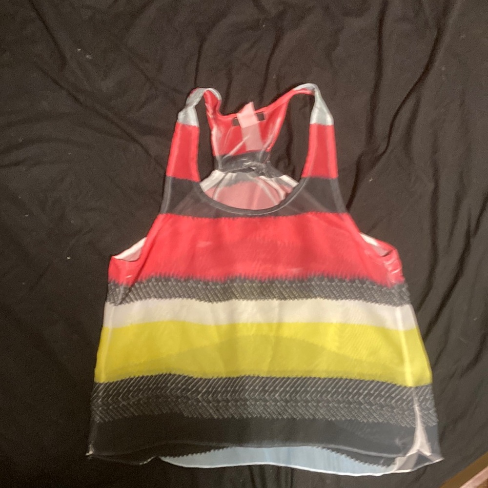 Sheer multi color tank top